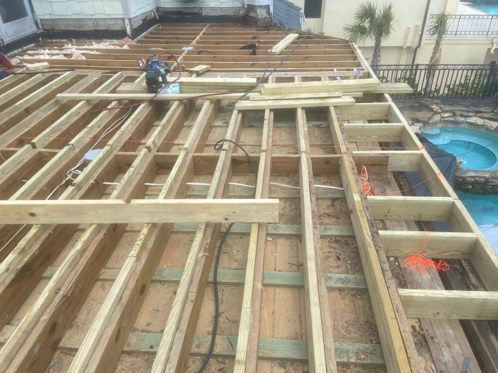 Commercial construction interior with steel framing and new partitions