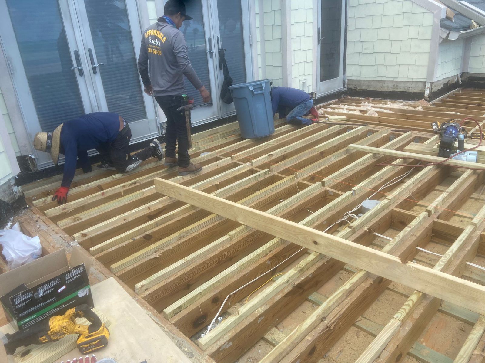 Redbird carpenters framing a structural remodel in Central, Louisiana