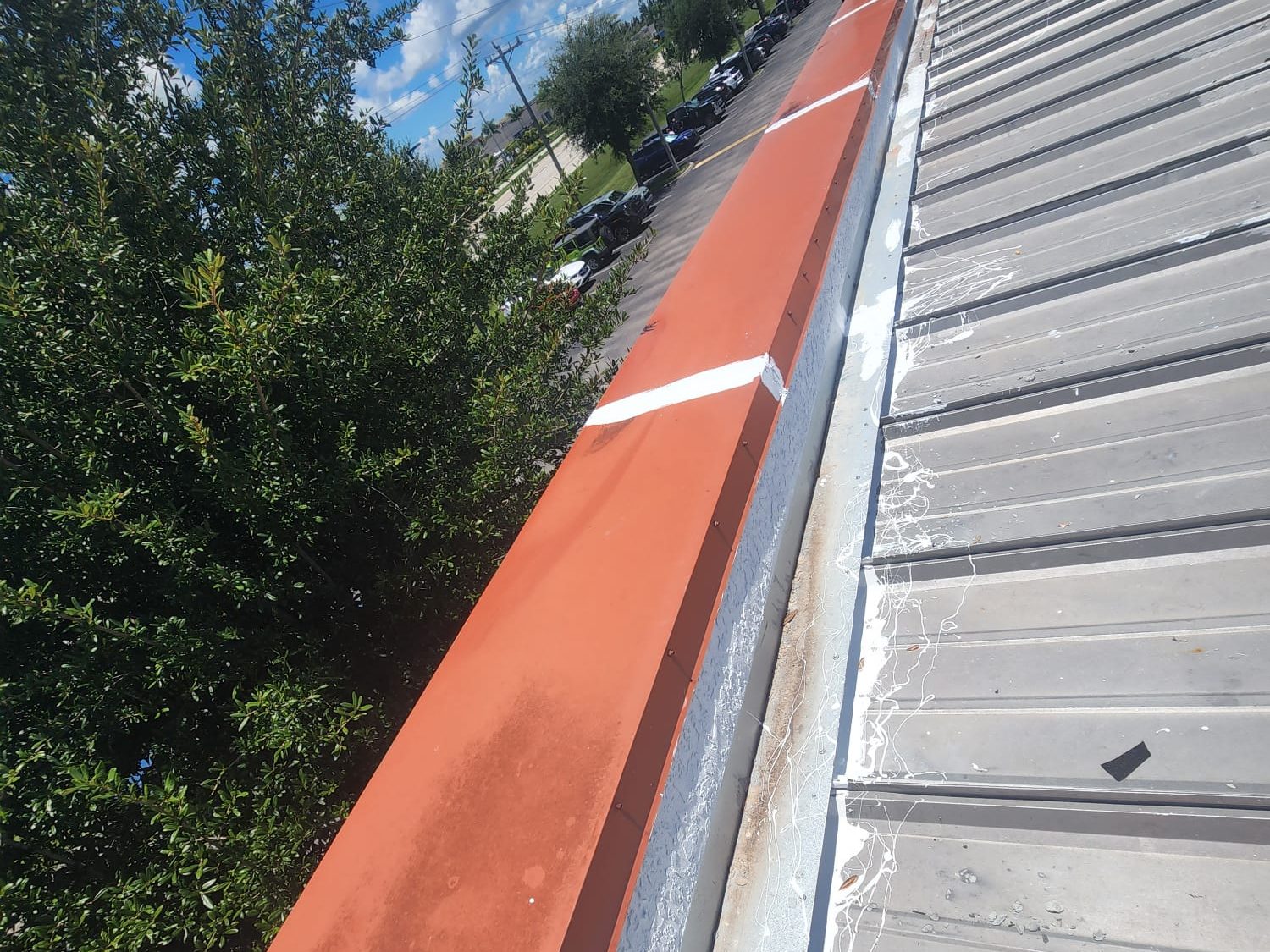 Metal roof panels and trim installed on a Louisiana home